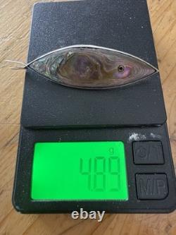 Vintage Taxco Sterling Silver Abalone Fish Brooch EHC Eagle 2 Hallmark 4.87 G
