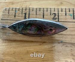 Vintage Taxco Sterling Silver Abalone Fish Brooch EHC Eagle 2 Hallmark 4.87 G