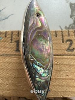 Vintage Taxco Sterling Silver Abalone Fish Brooch EHC Eagle 2 Hallmark 4.87 G
