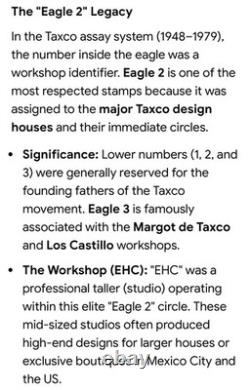 Vintage Taxco Sterling Silver Abalone Fish Brooch EHC Eagle 2 Hallmark 4.87 G