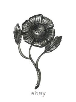 Vintage Taxco Sterling Silver Flower Tea Strainer Hand Chased Petal & Leaf