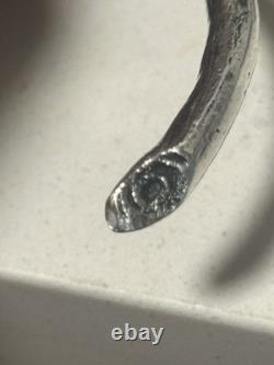 Vintage Taxco Sterling Silver Flower Tea Strainer Hand Chased Petal & Leaf