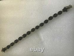 Vintage Tennis Bracelet Black Onyx Sterling Silver 1950's