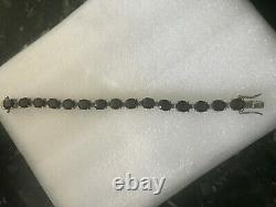 Vintage Tennis Bracelet Black Onyx Sterling Silver 1950's