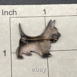 Vintage Terrier Dog Sterling Silver Pin Brooch