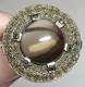 Vintage Theodor Fahrner Ring Germany Gilt Sterling Silver Smoky Quartz Marcasite
