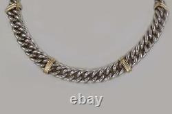 Vintage Tiffany & Co 18ct Gold & Silver Chain Necklace Heavy Curb Link 120 grams