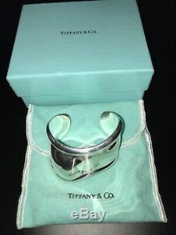 Vintage Tiffany & Co Elsa Peretti Bone Cuff Bracelet Sterling Left Wrist Used