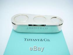 Vintage Tiffany & Co. Makers Sterling Silver Triple Coin Holder Box