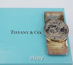 Vintage Tiffany & Co Sterling Silver Dollar Coin Money Clip Exxon Chemical M1766