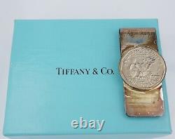 Vintage Tiffany & Co Sterling Silver Dollar Coin Money Clip Exxon Chemical M1766