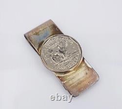 Vintage Tiffany & Co Sterling Silver Dollar Coin Money Clip Exxon Chemical M1766