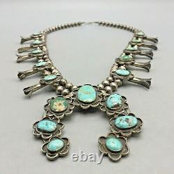 Vintage Traditional Navajo Style Squash Blossom Necklace