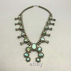 Vintage Traditional Navajo Style Squash Blossom Necklace