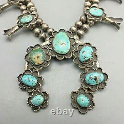 Vintage Traditional Navajo Style Squash Blossom Necklace