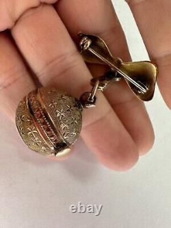 Vintage Turler Watch Globe Ball Pendant Brooch Sterling Silver Incabloc Swiss