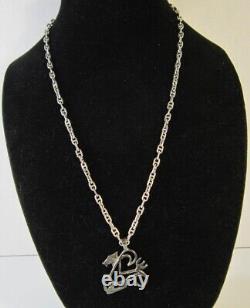 Vintage UNOAERRE 925 ITALY Mariner Link Anchor Chain Necklace & STERLING Pendant