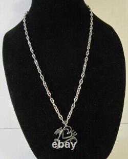 Vintage UNOAERRE 925 ITALY Mariner Link Anchor Chain Necklace & STERLING Pendant