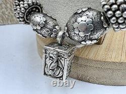 Vintage Unique Balinese Bali 274g Sterling Silver Ball Bead Necklace 20