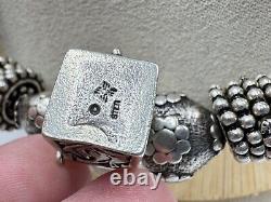 Vintage Unique Balinese Bali 274g Sterling Silver Ball Bead Necklace 20