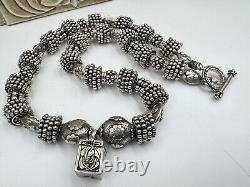 Vintage Unique Balinese Bali 274g Sterling Silver Ball Bead Necklace 20