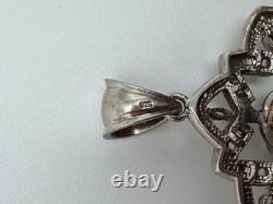 Vintage Unisex Big Sterling Silver 925 Turquoise Pendant