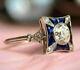 Vintage Victorian Art Deco Engagement Ring 14k White Gold Over 2.51 Ct Diamond