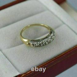 Vintage Wedding Band Ring 1.00 Ct Round Cut Diamond 14k Yellow Gold Finish