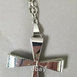 Vintage Wells Sterling Silver 3 ¾ x 2 ¾ Cross Necklace