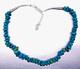 Vintage Zuni Native American Turquoise Sterling Silver Beaded Necklace 22