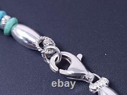 Vintage Zuni Sterling Silver Turquoise Coral Beaded Necklace 24