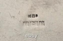 Vintage sterling silver Large round locket pendant with engraved floral design