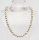 Vintage Sterling Silver Olive Shape Beads On Chain Necklace