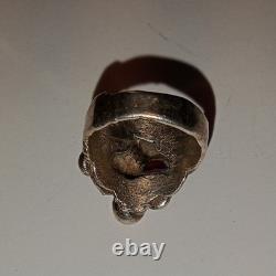 Vintage sterling silver ring with purple amethyst and pearl stones