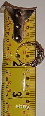 Vintage sterling silver ring with purple amethyst and pearl stones