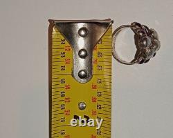 Vintage sterling silver ring with purple amethyst and pearl stones