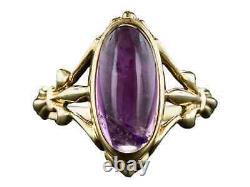 Vintage style 925 sterling silver Amethyst ring for women