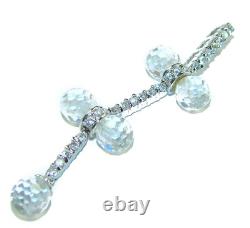 Vintage style- genuine 8.5 carat White Topaz. 925 Sterling Silver handmade P