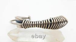 Vtg Ed Weiner Sterling Silver Modernist Tapered Wire Wrap Cuff Bracelet 6 31.4g