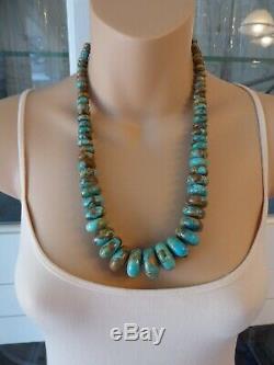 Vtg LRG Jay King DTR turquoise necklace CHUNKY sterling silver brown matrix 150g