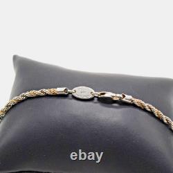 Vtg OroAmerica USA Sterling Silver & 14K Gold Rope Chain Necklace-3mm, 18, 15g