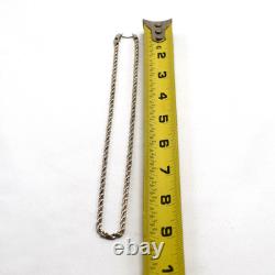 Vtg OroAmerica USA Sterling Silver & 14K Gold Rope Chain Necklace-3mm, 18, 15g