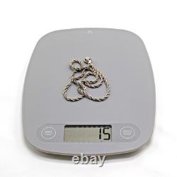 Vtg OroAmerica USA Sterling Silver & 14K Gold Rope Chain Necklace-3mm, 18, 15g