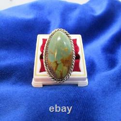 Vtg. Southwest N A Roysten Turquoise Ring Sterling, Ht Signed Size 6