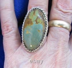 Vtg. Southwest N A Roysten Turquoise Ring Sterling, Ht Signed Size 6