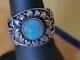 Vtg Stamped Mexico Amparo 925 Sterling Silver Blue Turquoise Size 5.75 Ring 9.5g