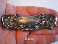 Vtg. Sterling Silver Weighted Furniture Plaque Marked Sterling 4 1/2