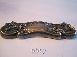 Vtg. Sterling Silver Weighted Furniture Plaque Marked Sterling 4 1/2