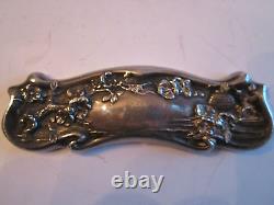 Vtg. Sterling Silver Weighted Furniture Plaque Marked Sterling 4 1/2