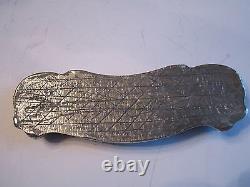 Vtg. Sterling Silver Weighted Furniture Plaque Marked Sterling 4 1/2